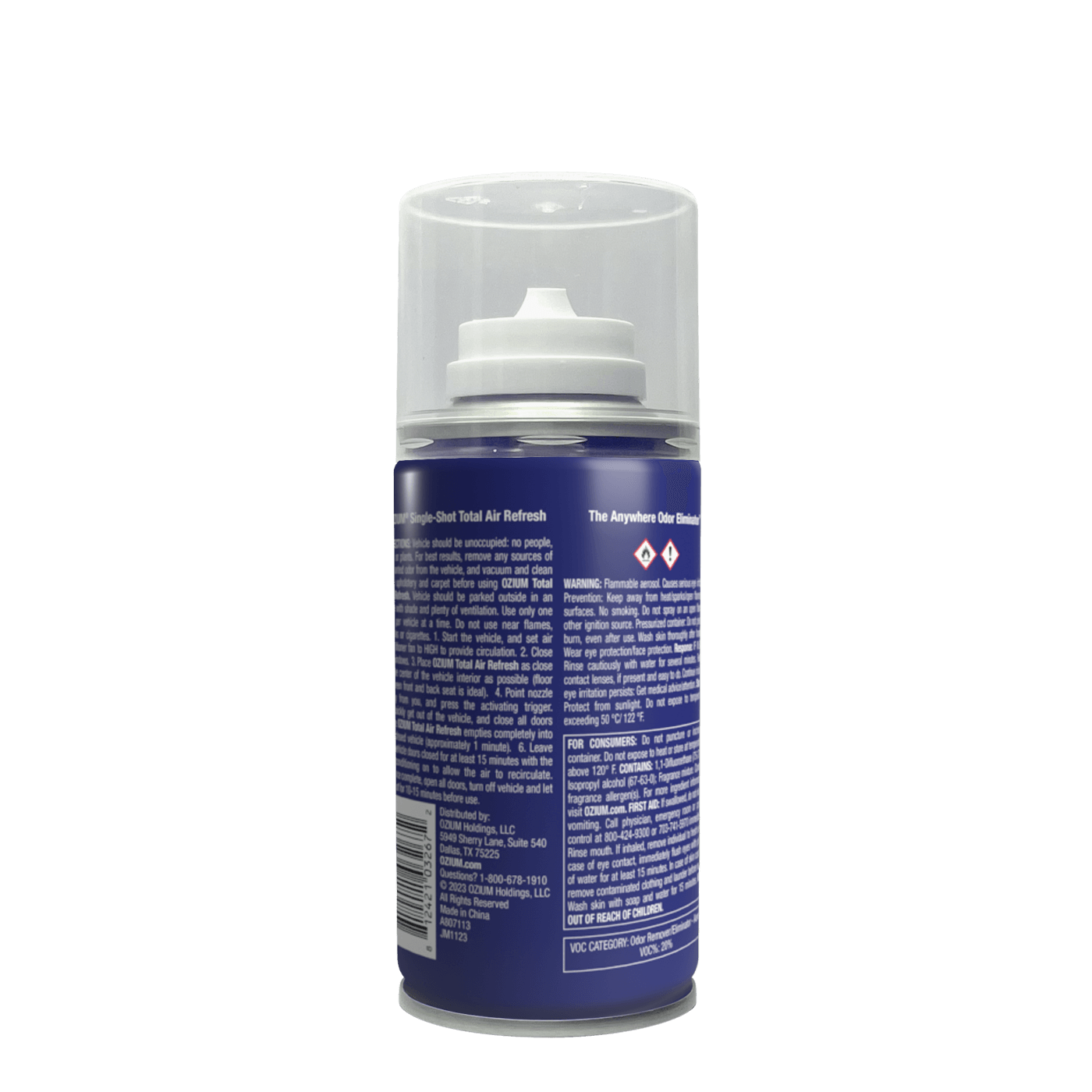 Single Shot Total Air Refresh back of package