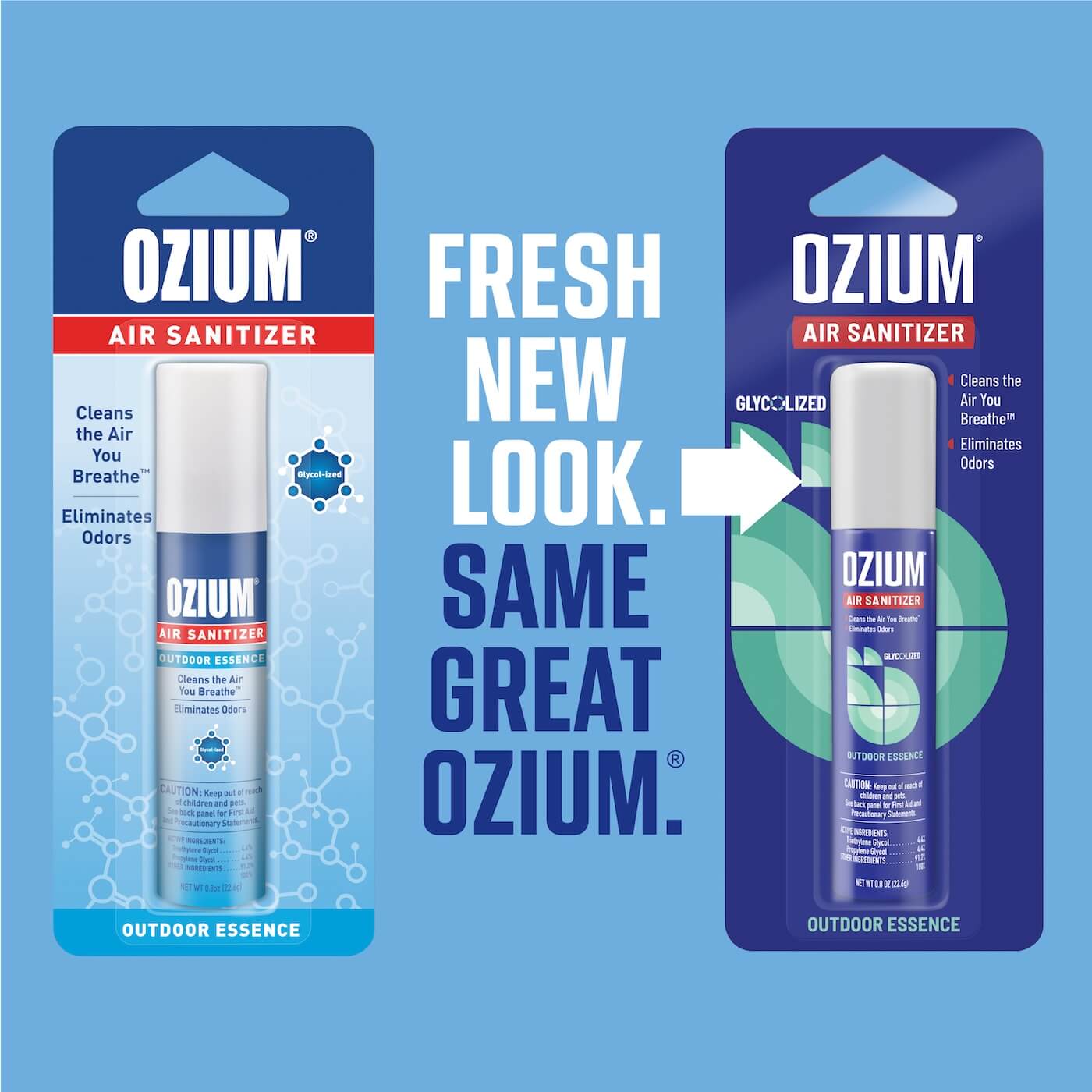 Fresh New Look. a picture of old packaging and a picture of new packaging