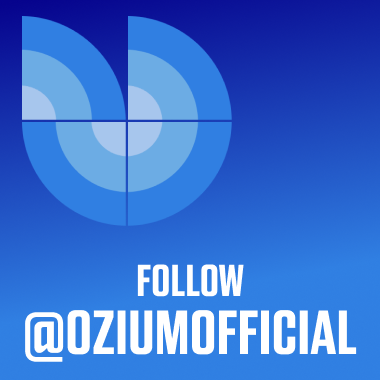 Ozium circle with text Follow @OZIUMOFFICIAL